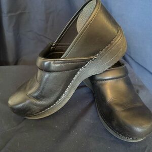 Dansko Black Leather Clogs